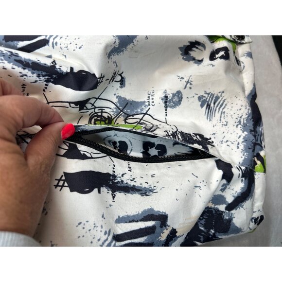 Mutu Snow Ski Coat Mens XL White Green Black Skull Abstract Detachable Hood - Picture 10 of 15